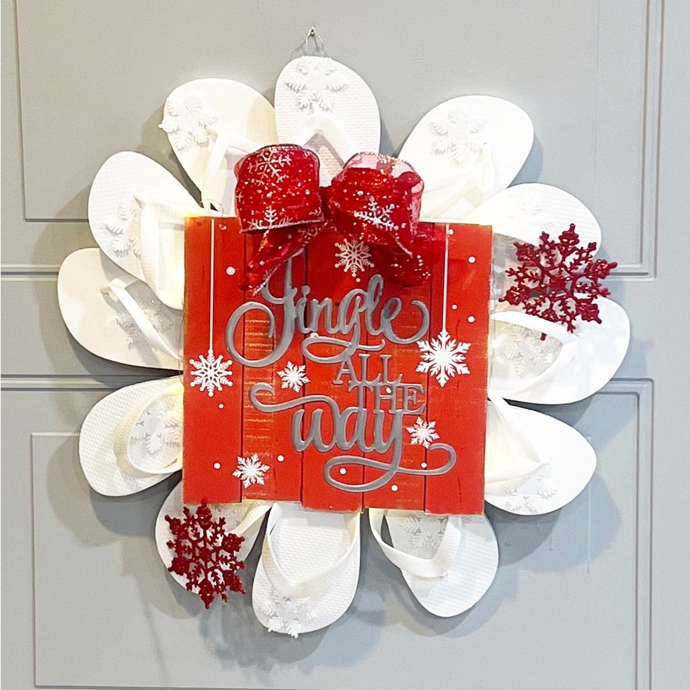Christmas Wreath - Jingle All the Way sign